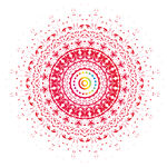 红色曼陀罗花纹饰图案