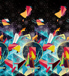 梦幻多彩书籍漂浮奇幻场景