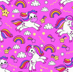 梦幻独角兽粉色卡通图案