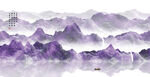 意境水墨紫韵山水画