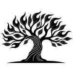 火焰风格抽象树图案