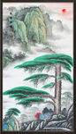 迎客松山水画