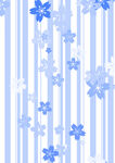 蓝白花卉条纹图案背景