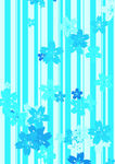 蓝底条纹花朵清新图案
