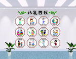  幼儿文明礼仪文化墙环创八礼四