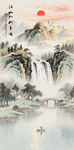 竖幅玄关山水画