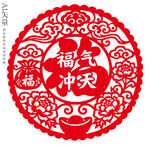 福字门贴福气冲天窗花新年静电贴