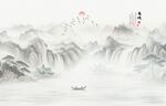 意境水墨山水画