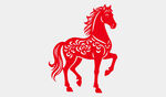 新年剪纸生肖马