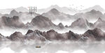 简约水墨山水画背景墙