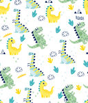 可爱恐龙图案儿童布料素材