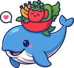 水果伙伴与蓝鲸的快乐旅程