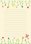 卡通花边横线信纸