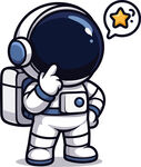 可爱宇航员思考瞬间