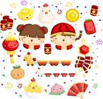 喜庆春节卡通元素集合