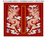 升龙标签双龙献瑞彩龙线描龙礼盒