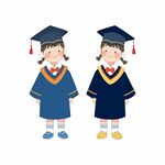 卡通幼儿园小朋友毕业照