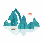 山水泛舟图