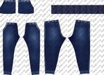 多款蓝色牛仔裤款式展示