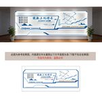 高铁中式蓝白风格文化墙设计图