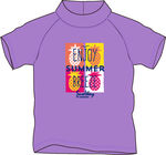 紫色印花短袖T恤