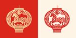 2026马年福字灯笼剪纸图案