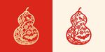 中式葫芦剪纸艺术图案