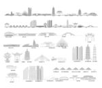 绍兴筑城市旅游剪影地标志