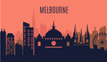墨尔本城市天际线剪影