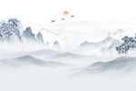 水墨山水背景墙