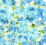蓝色花卉水彩图案背景