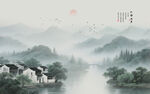 水墨江南水乡