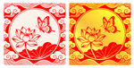 蝴蝶莲花图案装饰画