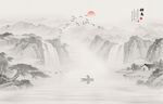 新中式水墨山水画