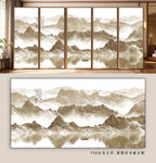 中式山水意境玻璃装饰画