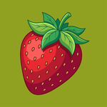 鲜美多汁红草莓插画