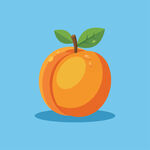 新鲜多汁水蜜桃插画