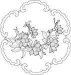 中式花卉纹样图案设计 矢量图