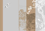 新中式花鸟山水背景墙