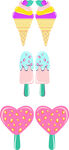 可爱冰淇淋与心形冰棍