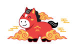 喜庆红马踏祥云