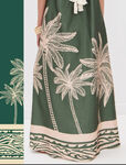 热带风情棕榈印花长裙