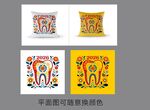 多彩花卉图案抱枕图片