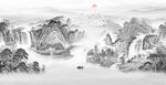 中式山水屏风画
