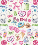 可爱卡通图案无缝背景图