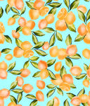 清新水彩风橘子图案背景