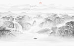 中式山水屏风画
