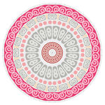 粉色圆形曼陀罗花纹图案
