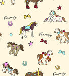 可爱小马卡通图案背景