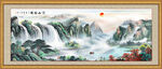 旭日东升山水风景画国画